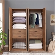 Lee 2-Piece Module Wardrobe 1.0 & 2.0 Closet from Engineered Wood - Golden Brown