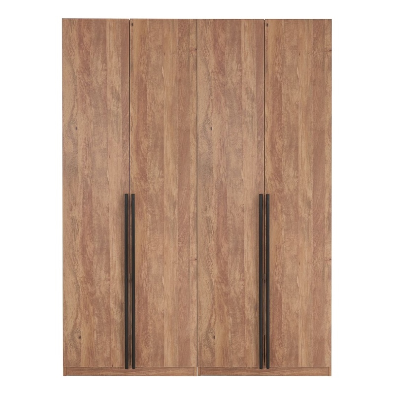 Lee 2-Piece Module Wardrobe 1.0 & 2.0 Closet from Engineered Wood - Golden Brown