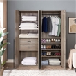 Lee 2-Piece Module Wardrobe 1.0 & 3.0 Closet from Engineered Wood - Rustic Gray