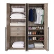 Lee 2-Piece Module Wardrobe 1.0 & 3.0 Closet from Engineered Wood - Rustic Gray