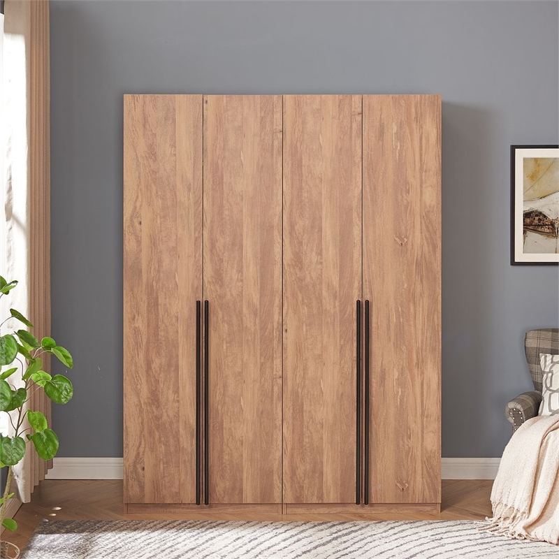 Lee 2-Piece Module Wardrobe 1.0 & 3.0 Closet from Engineered Wood - Golden Brown