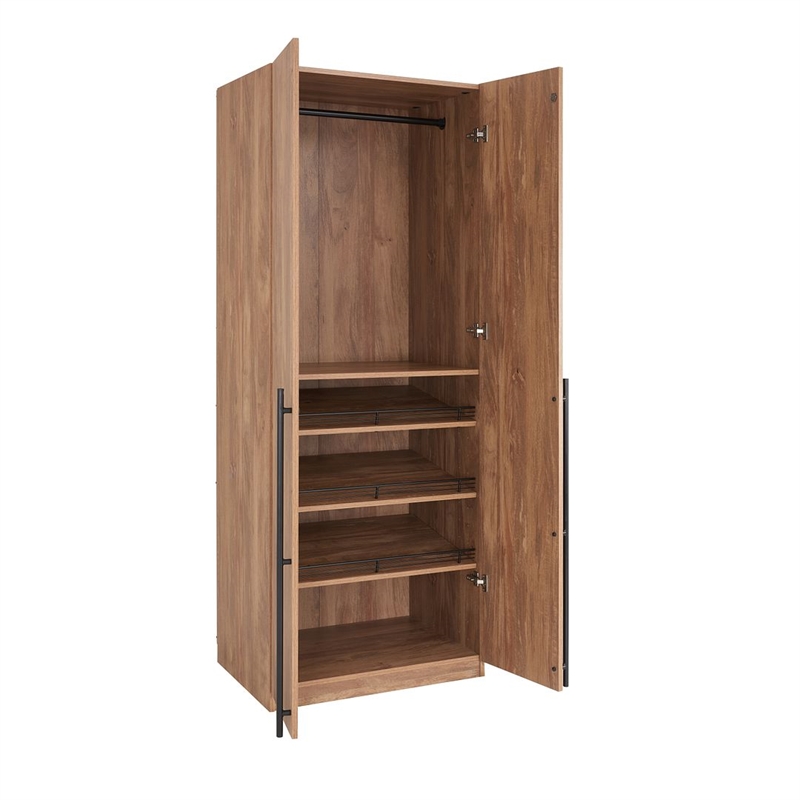 Lee 2-Piece Module Wardrobe 1.0 & 3.0 Closet from Engineered Wood - Golden Brown