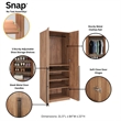 Lee 2-Piece Module Wardrobe 1.0 & 3.0 Closet from Engineered Wood - Golden Brown