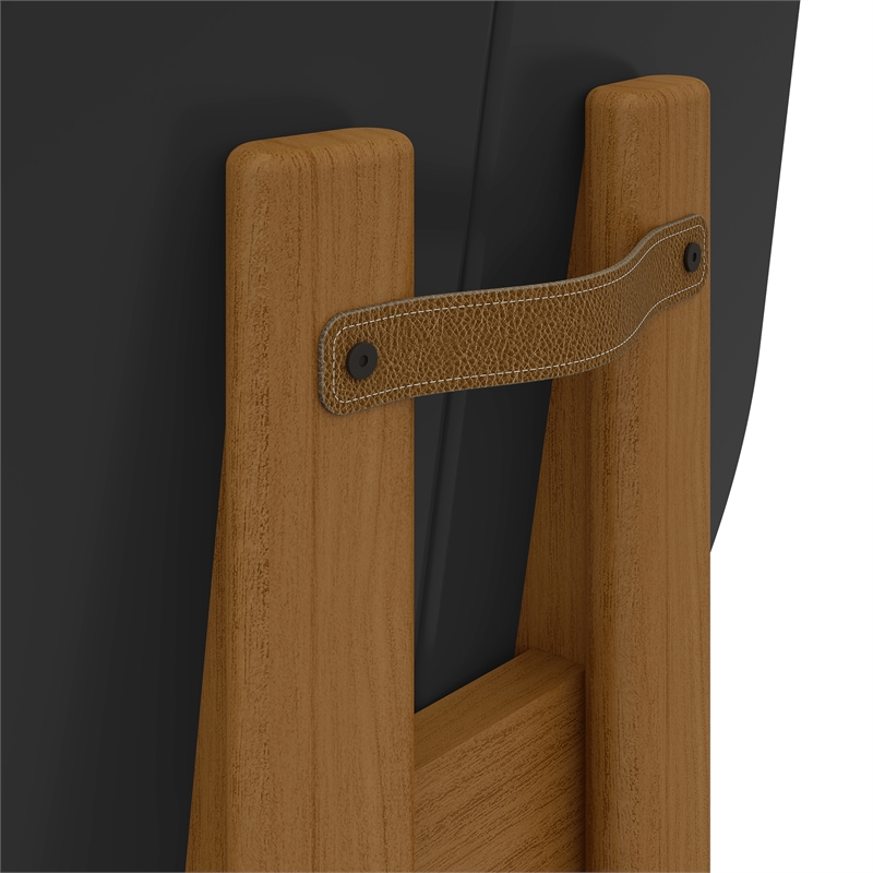 Manhattan Comfort Gales Dining Chair with Solid Wood Legs in Black- Set of 2