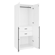 Lee 2-Piece Module Wardrobe 2.0 & 3.0 Closet made from Engineered Wood in White