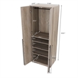 Lee 2-Piece Module Wardrobe 2.0 & 3.0 Closet made from Engineered Wood in Gray