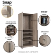 Lee 2-Piece Module Wardrobe 2.0 & 3.0 Closet made from Engineered Wood in Gray