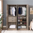 Lee 2-Piece Module Wardrobe 2.0 & 3.0 Closet made from Engineered Wood in Gray
