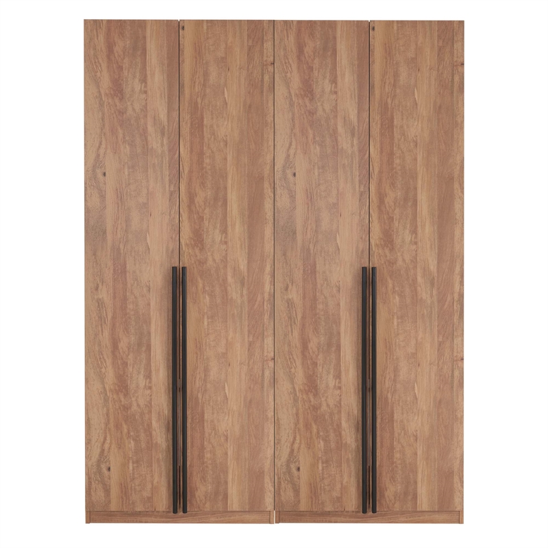 Lee 2-Piece Module Wardrobe 2.0 & 3.0 Closet made from Engineered Wood in Brown