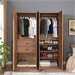 Lee 2-Piece Module Wardrobe 2.0 & 3.0 Closet made from Engineered Wood in Brown