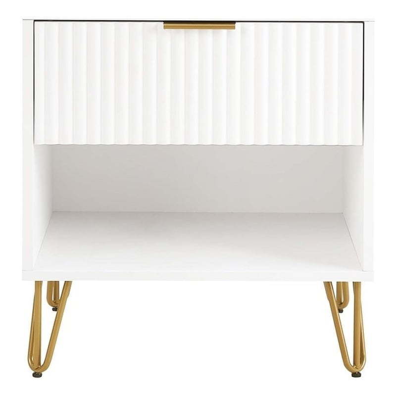 Manhattan Comfort DUMBO 1.0 Nightstand made from Engineered Wood - White