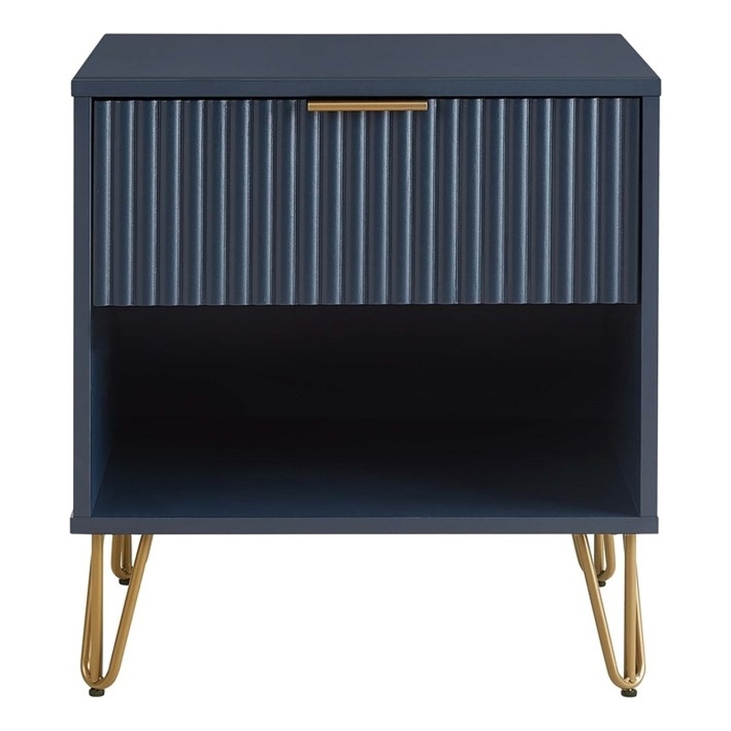 Manhattan Comfort DUMBO 1.0 Nightstand made from Engineered Wood - Midnight Blue