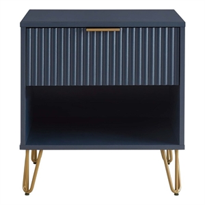 manhattan comfort dumbo 1.0 nightstand made from engineered wood - midnight blue