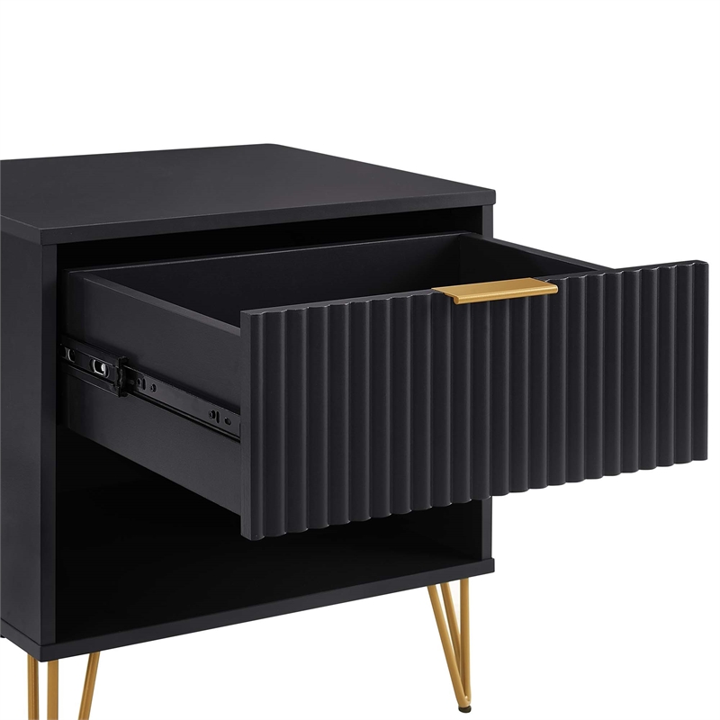 Manhattan Comfort DUMBO 1.0 Nightstand made from Engineered Wood - Black