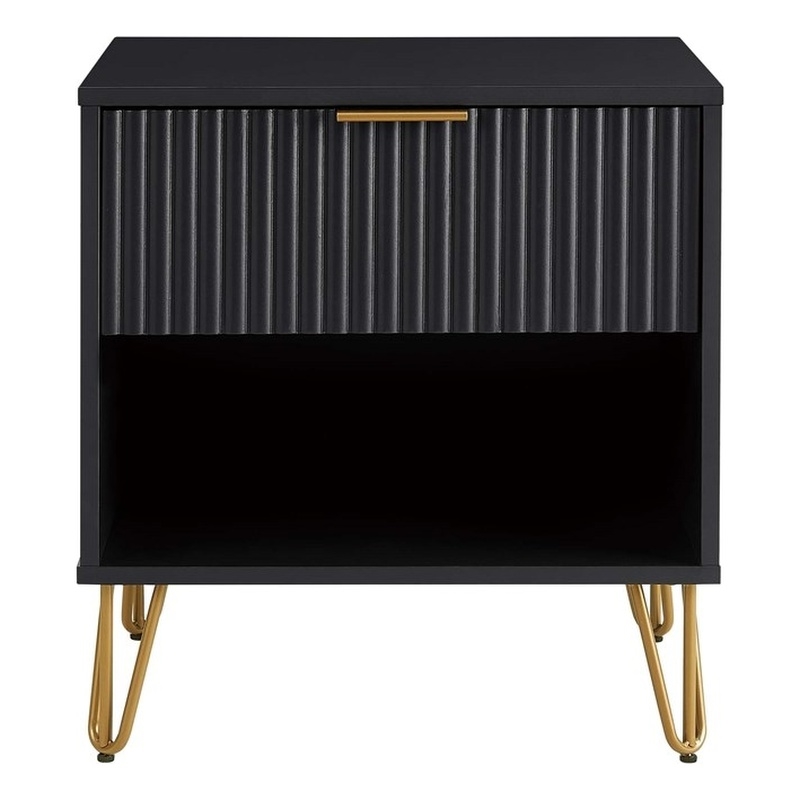 Manhattan Comfort DUMBO 1.0 Nightstand made from Engineered Wood - Black