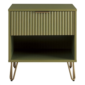 manhattan comfort dumbo 1.0 nightstand made from engineered wood - olive green