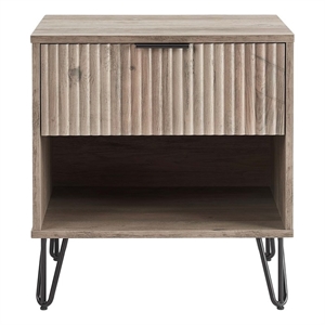 manhattan comfort dumbo 1.0 nightstand made from engineered wood - rustic gray