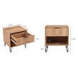 Manhattan Comfort DUMBO 1.0 Nightstand made from Engineered Wood - Golden Brown