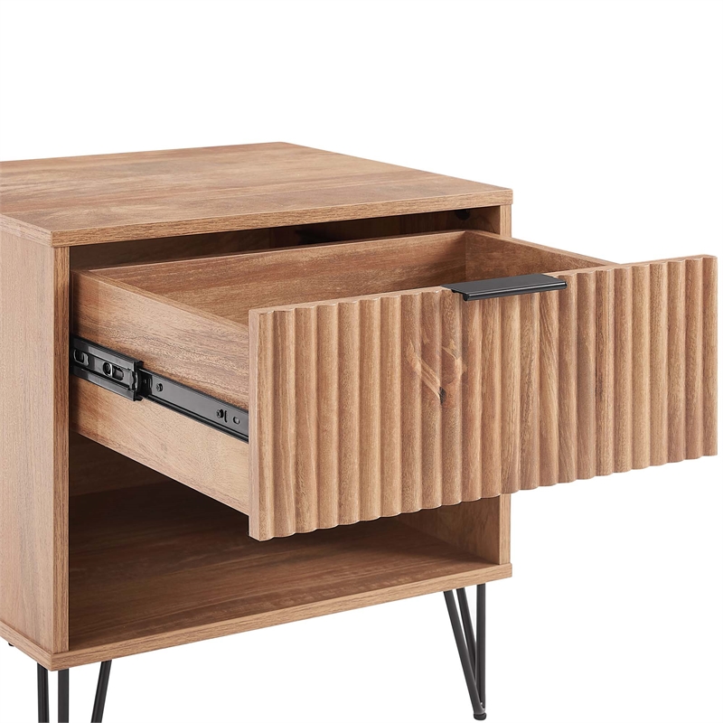 Manhattan Comfort DUMBO 1.0 Nightstand made from Engineered Wood - Golden Brown