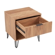Manhattan Comfort DUMBO 1.0 Nightstand made from Engineered Wood - Golden Brown