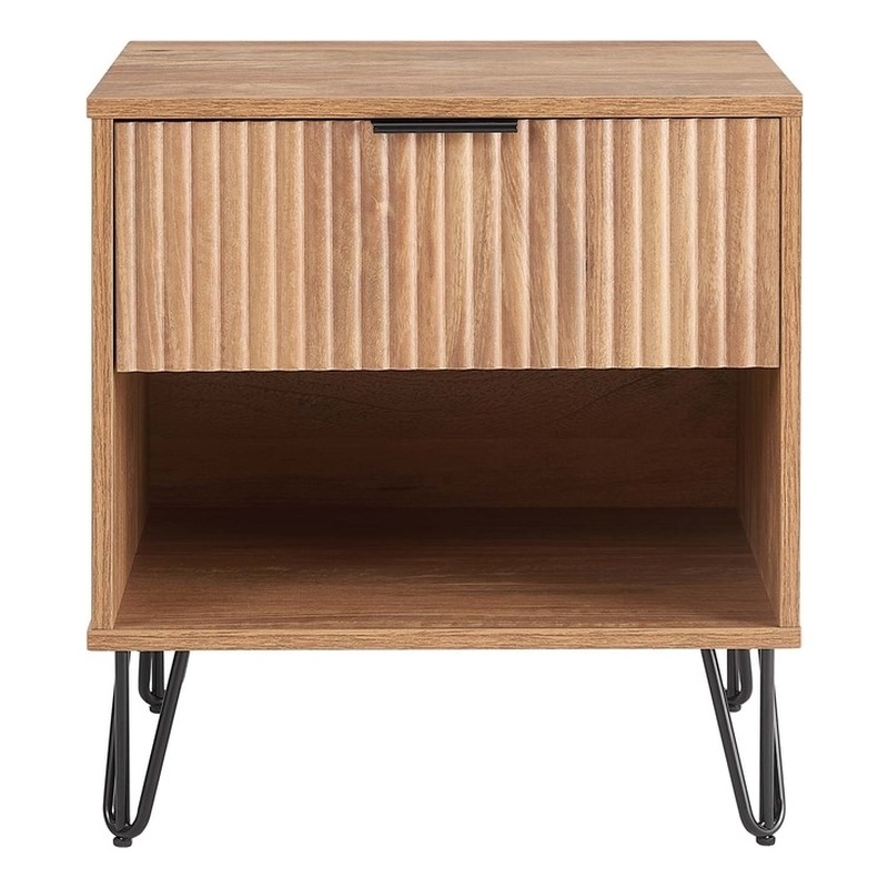 Manhattan Comfort DUMBO 1.0 Nightstand made from Engineered Wood - Golden Brown