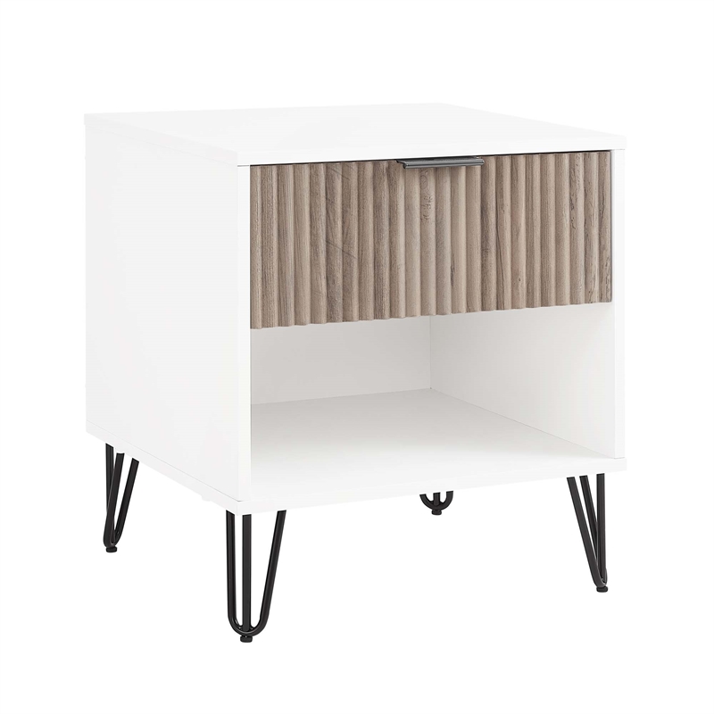 Manhattan Comfort DUMBO 1.0 Nightstand made from Engineered Wood - Off White