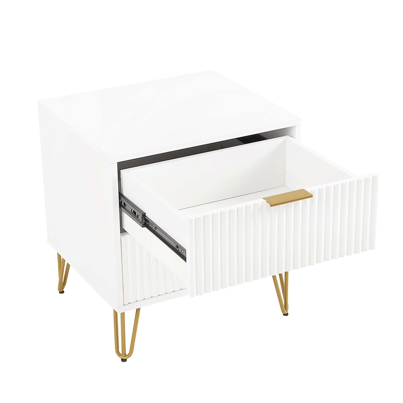 Manhattan Comfort DUMBO 2.0 Nightstand made from Engineered Wood - White