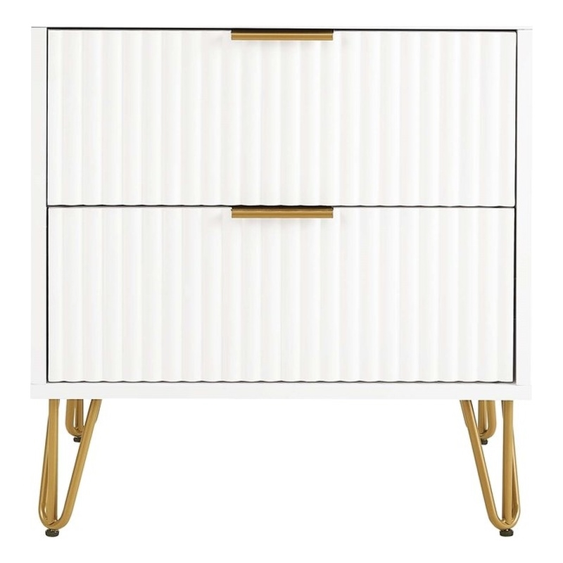 Manhattan Comfort DUMBO 2.0 Nightstand made from Engineered Wood - White