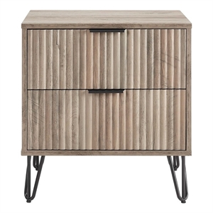 manhattan comfort dumbo 2.0 nightstand made from engineered wood - rustic gray