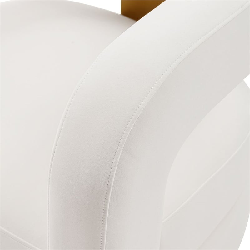 Manhattan Comfort Amirah Solid Wood Frame Accent Chair in White