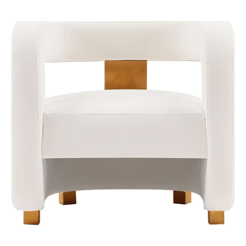 Manhattan Comfort Amirah Solid Wood Frame Accent Chair in White