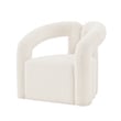 Manhattan Comfort Darian Solid Wood Frame Accent Chair in Cream