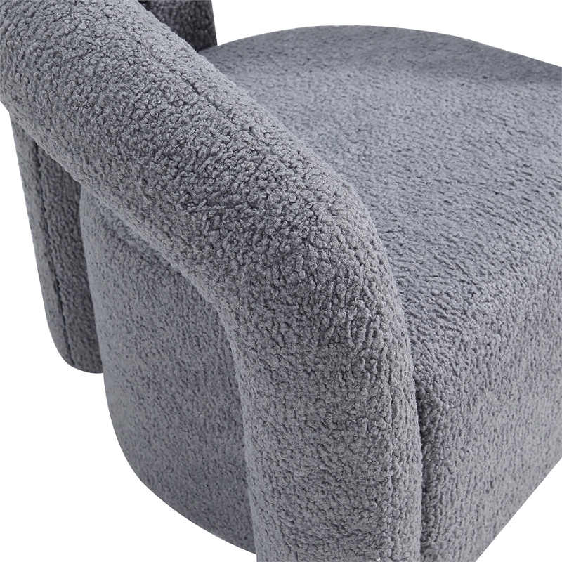 Manhattan Comfort Darian Solid Wood Frame Accent Chair in Gray