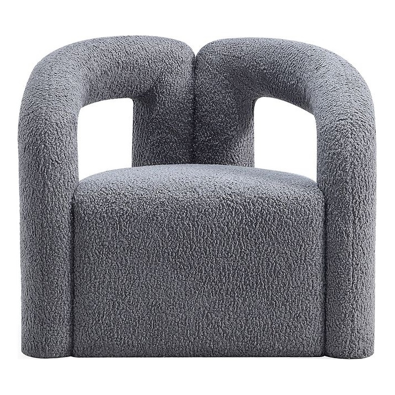 Manhattan Comfort Darian Solid Wood Frame Accent Chair in Gray