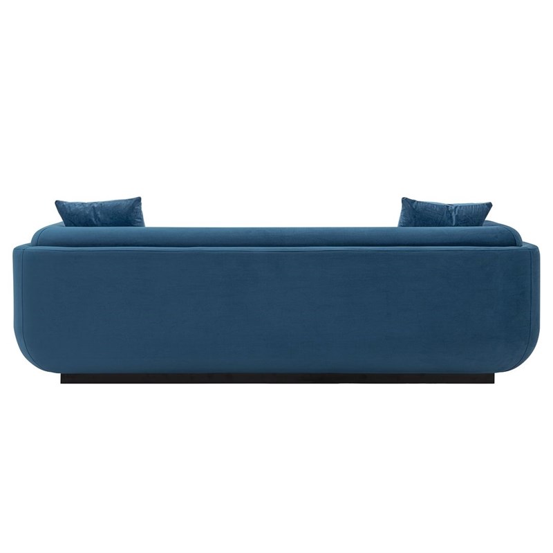 Manhattan Comfort Edmonda Sofa with Solid Wood Frame in Sapphire Blue