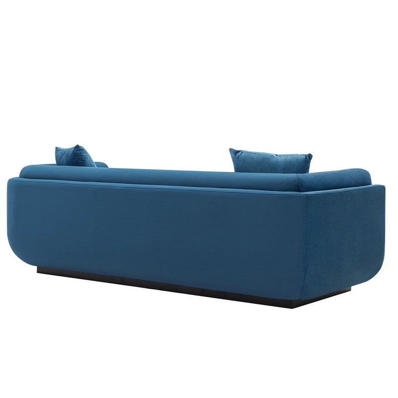 Manhattan Comfort Edmonda Sofa with Solid Wood Frame in Sapphire Blue