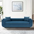 Manhattan Comfort Edmonda Sofa with Solid Wood Frame in Sapphire Blue