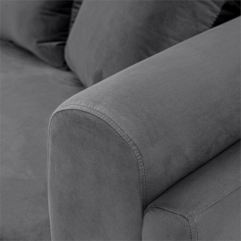 Manhattan Comfort Edmonda Sofa with Solid Wood Frame in Dark Gray