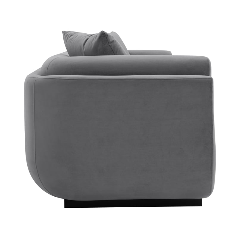 Manhattan Comfort Edmonda Sofa with Solid Wood Frame in Dark Gray