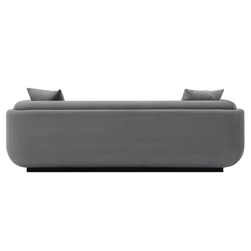 Manhattan Comfort Edmonda Sofa with Solid Wood Frame in Dark Gray
