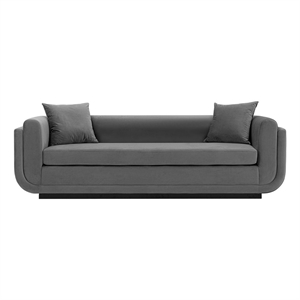 manhattan comfort edmonda sofa with solid wood frame in dark gray