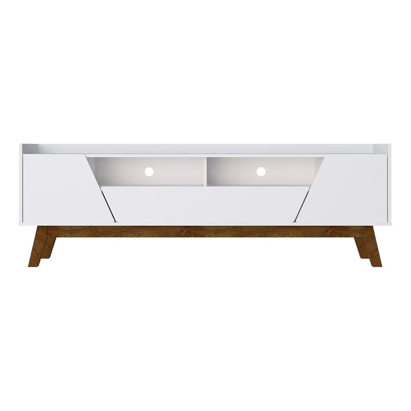 Manhattan Comfort Marcus 70.86 TV Stand from Engineered Wood in White