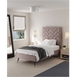 Manhattan Comfort Crosby Solid Wood Frame Twin-Size Bed in Blush