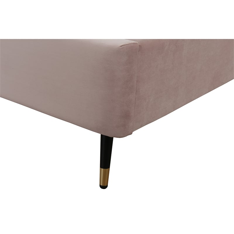 Manhattan Comfort Crosby Solid Wood Frame Twin-Size Bed in Blush