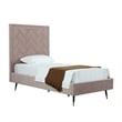 Manhattan Comfort Crosby Solid Wood Frame Twin-Size Bed in Blush