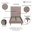 Manhattan Comfort Crosby Solid Wood Frame Twin-Size Bed in Blush