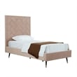 Manhattan Comfort Crosby Solid Wood Frame Twin-Size Bed in Cream