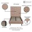 Manhattan Comfort Crosby Solid Wood Frame Twin-Size Bed in Cream