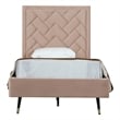 Manhattan Comfort Crosby Solid Wood Frame Twin-Size Bed in Cream