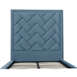 Manhattan Comfort Crosby Solid Wood Frame Twin-Size Bed in Blue
